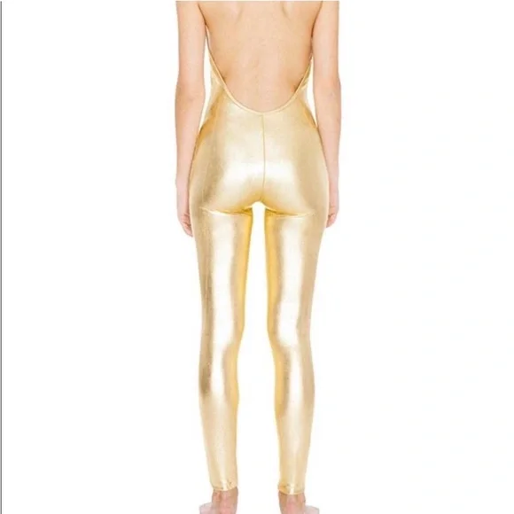 American Apparel Gold Lamé Catsuit M - Picture 6 of 15